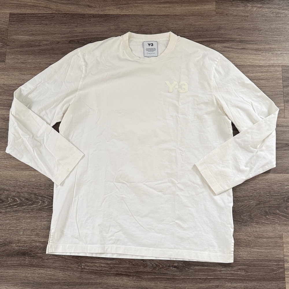 Y-3 White Long Sleeve Tee Unisex Cotton top Size Large